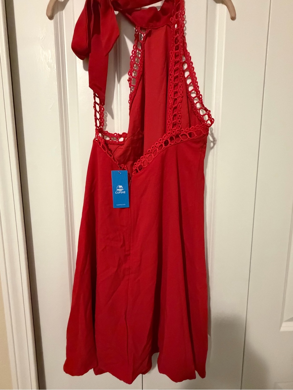 NWT Cupshe Red Halter Backless Mini Dress - Picture 4 of 5